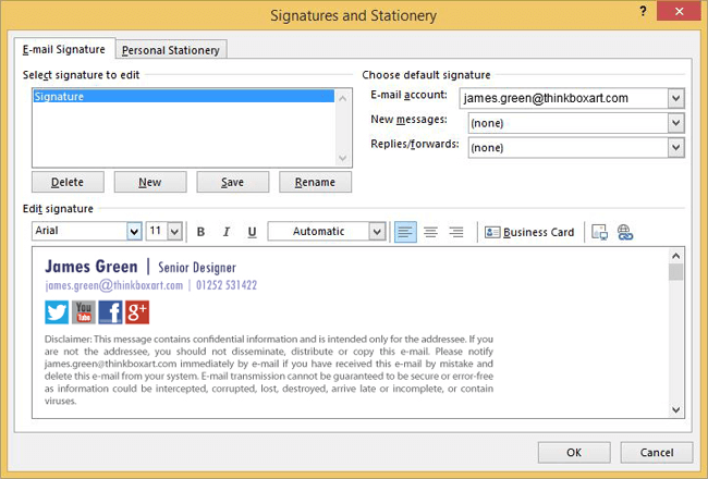 how to add a signature in outlook email